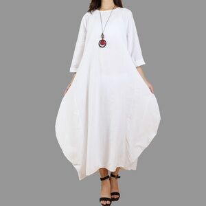 NWOT! ZEI LA LA All occasion white maxi dress. Japanese style, boho. Size 1X